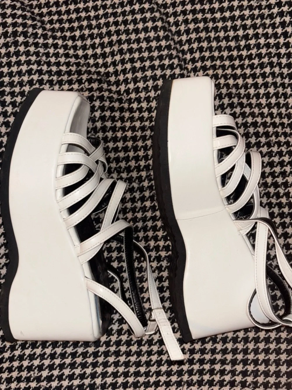 Mudd White Strappy Square-Toe Heels
